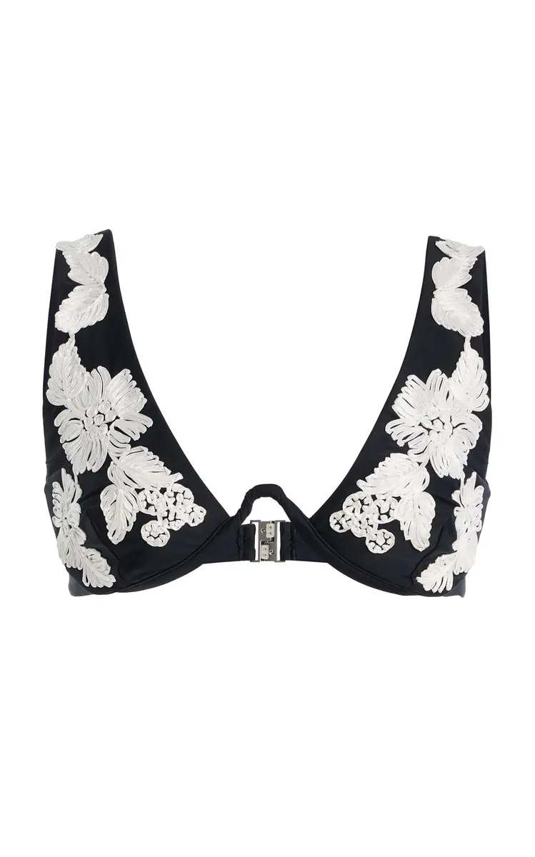 Rosie Embroidered Bikini Top Rosie Embroidered Bikini Top