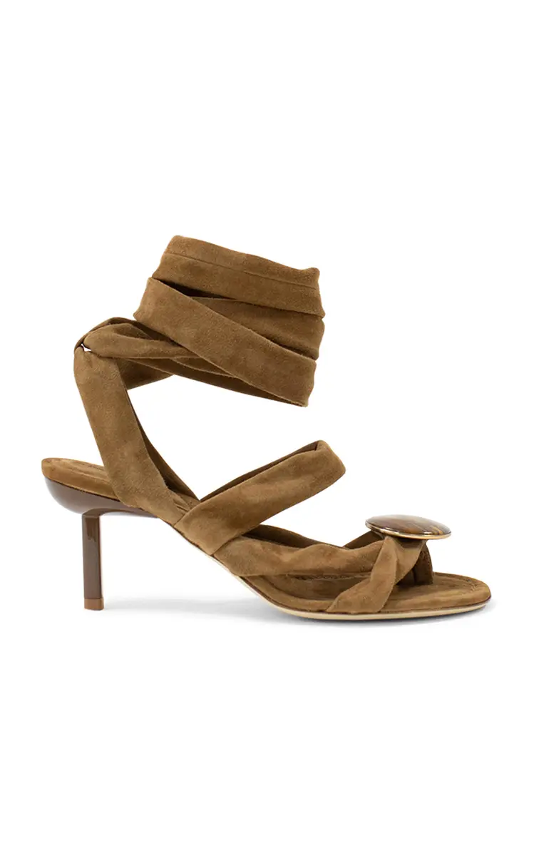 Christopher Esber Doma Wrap-Detailed 70mm Suede Sandals | Thumbnail 4 Christopher Esber Doma Wrap-Detailed 70mm Suede Sandals | Thumbnail 4