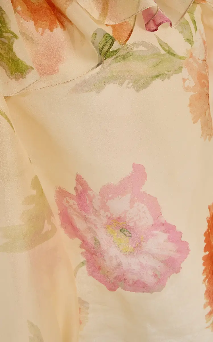 Carolina Herrera Printed Off-The-Shoulder Crepe Organza Top | Thumbnail 6