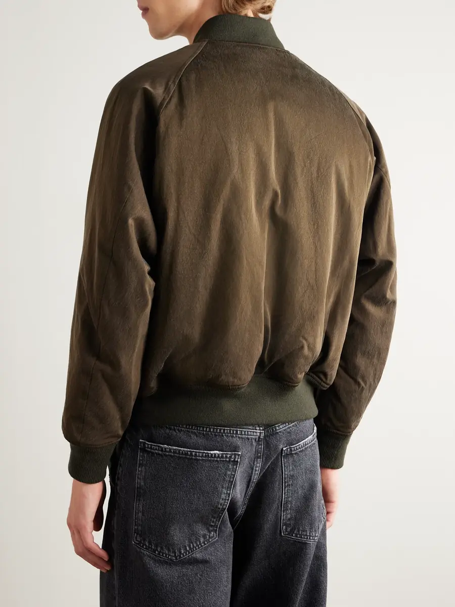 A.PRESSE Padded Silk and Cotton-Blend Bomber Jacket - Men | Thumbnail 4 A.PRESSE Padded Silk and Cotton-Blend Bomber Jacket - Men | Thumbnail 4