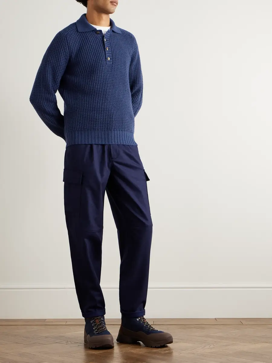 Brunello Cucinelli Waffle-Knit Cashmere Polo Shirt - Men | Thumbnail 2 Brunello Cucinelli Waffle-Knit Cashmere Polo Shirt - Men | Thumbnail 2