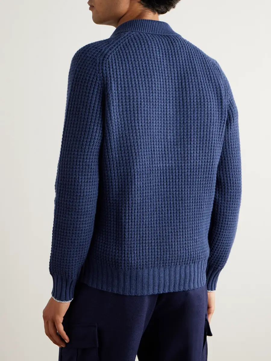 Brunello Cucinelli Waffle-Knit Cashmere Polo Shirt - Men | Thumbnail 3 Brunello Cucinelli Waffle-Knit Cashmere Polo Shirt - Men | Thumbnail 3