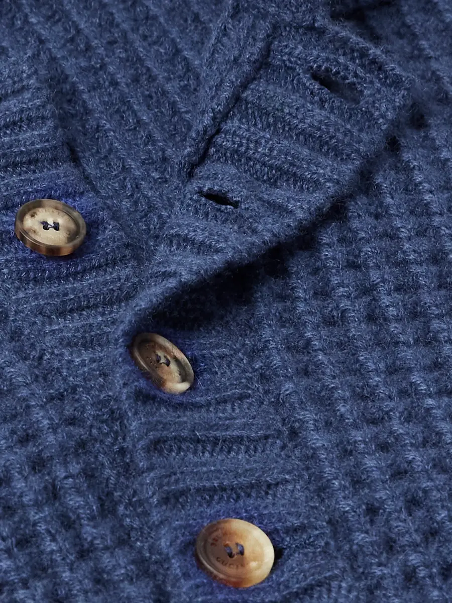 Brunello Cucinelli Waffle-Knit Cashmere Polo Shirt - Men | Thumbnail 4 Brunello Cucinelli Waffle-Knit Cashmere Polo Shirt - Men | Thumbnail 4