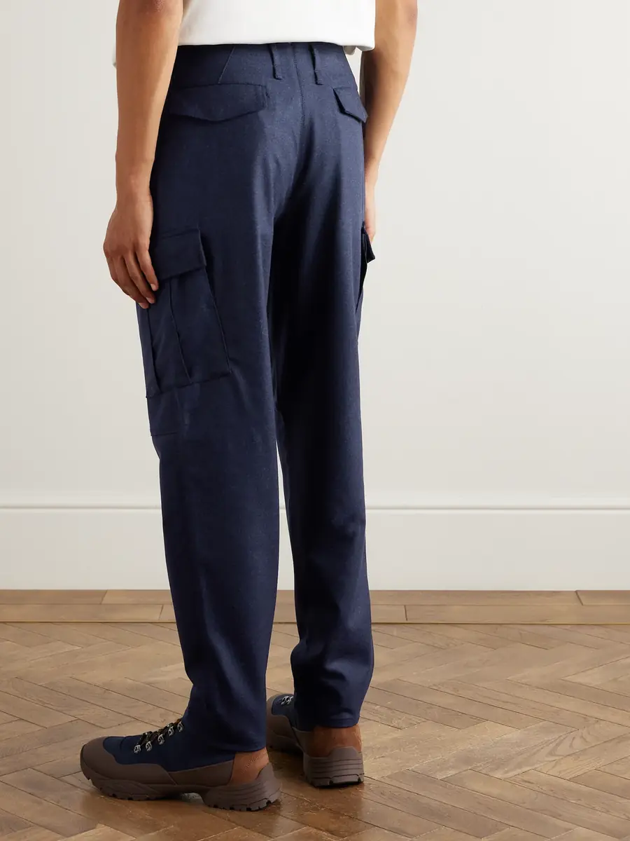 Brunello Cucinelli Straight-Leg Virgin Wool-Flannel Cargo Trousers - Men | Thumbnail 4