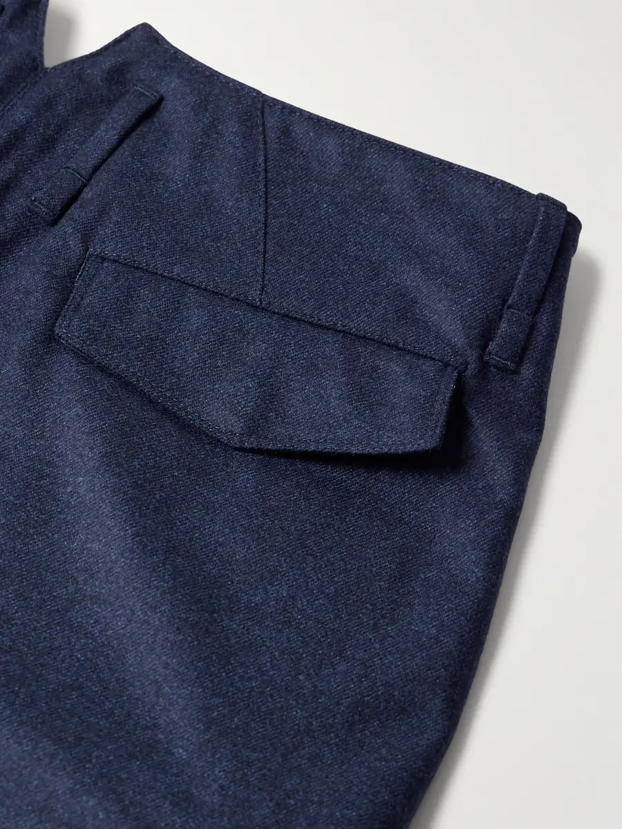 Brunello Cucinelli Straight-Leg Virgin Wool-Flannel Cargo Trousers - Men | Thumbnail 5