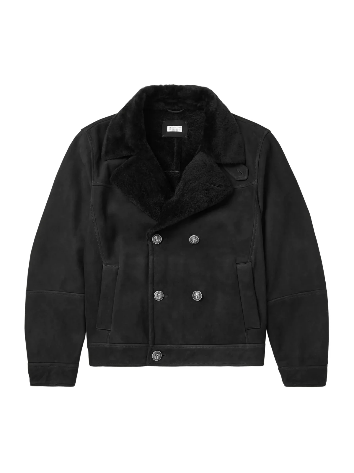 Double-Breasted Shearling Jacket - Men Double-Breasted Shearling Jacket - Men
