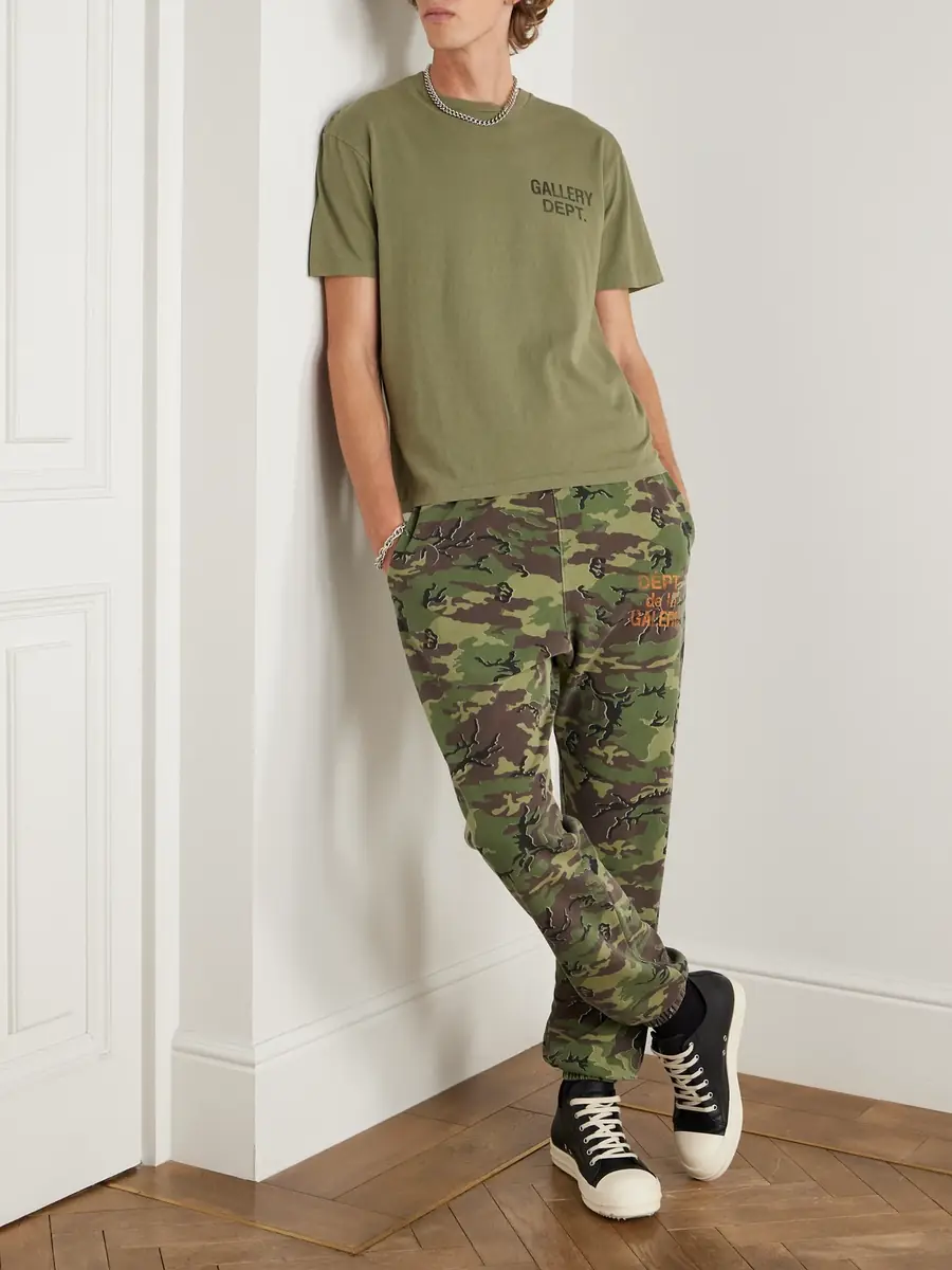 Gallery Dept. Tapered Camouflage and Logo-Print Cotton-Jersey Sweatpants - Men | Thumbnail 2 Gallery Dept. Tapered Camouflage and Logo-Print Cotton-Jersey Sweatpants - Men | Thumbnail 2