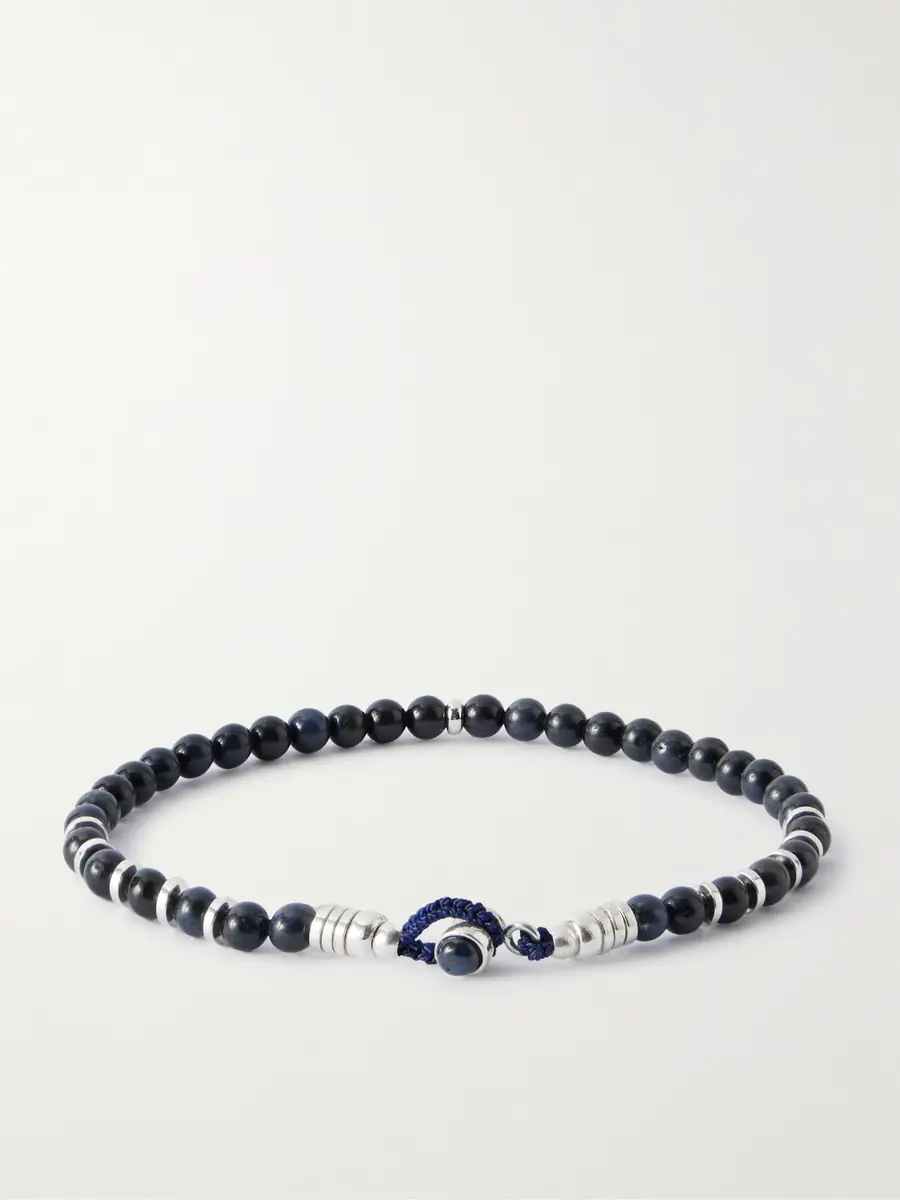 Mikia Circle4 Sterling Silver, Sapphire and Shell Beaded Bracelet - Men | Thumbnail 3 Mikia Circle4 Sterling Silver, Sapphire and Shell Beaded Bracelet - Men | Thumbnail 3