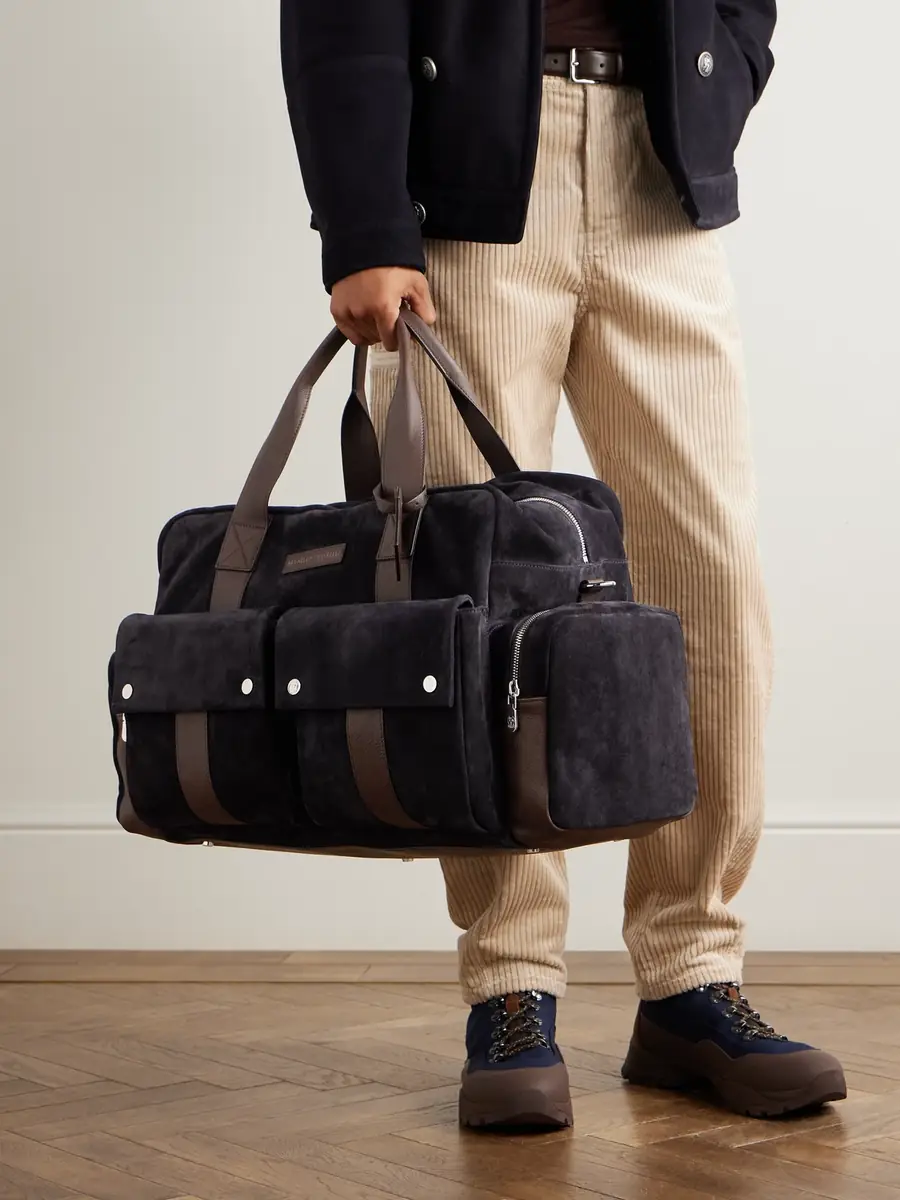 Brunello Cucinelli Leather-Trimmed Suede Weekend Bag - Men | Thumbnail 2