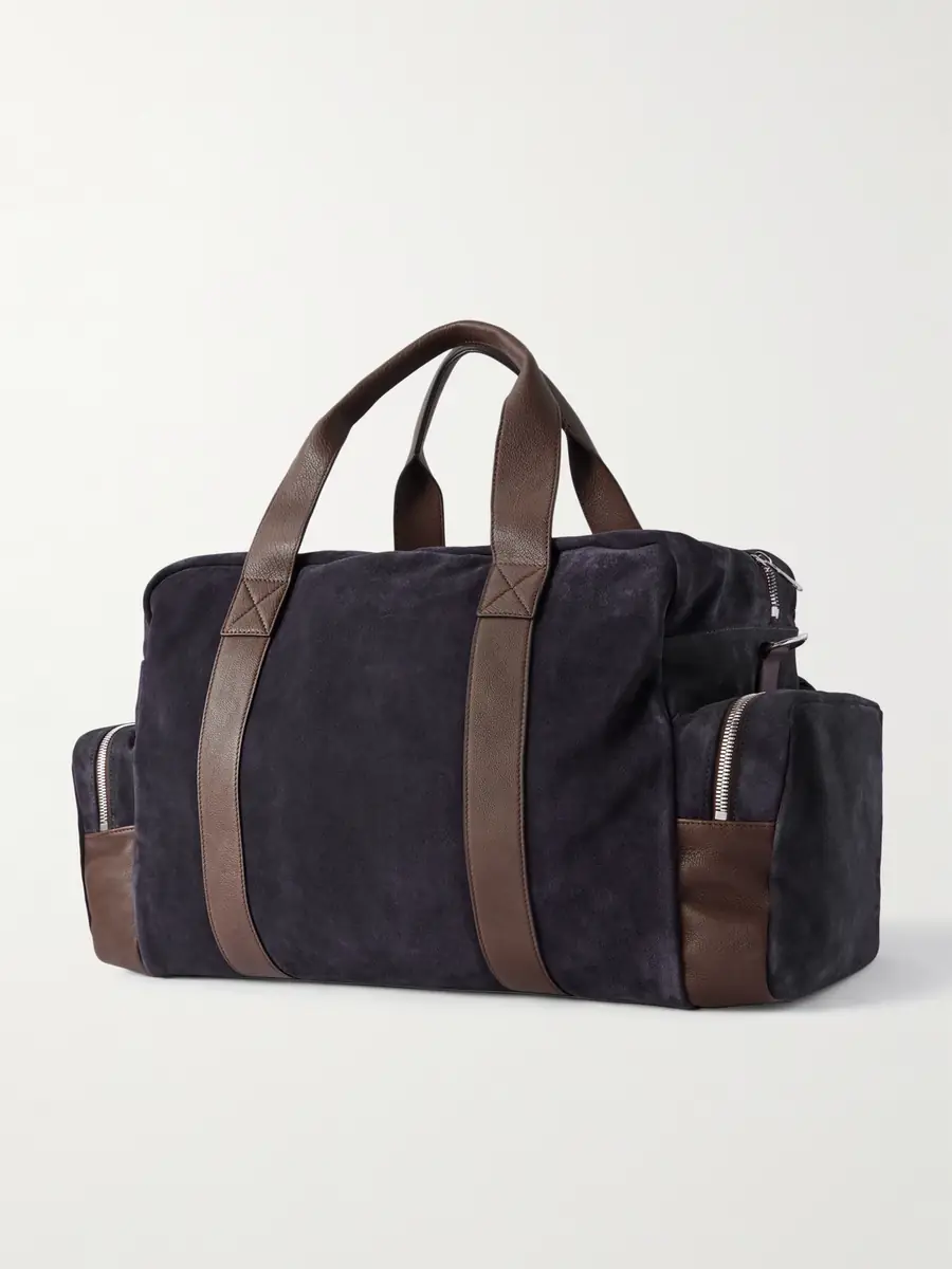 Brunello Cucinelli Leather-Trimmed Suede Weekend Bag - Men | Thumbnail 3