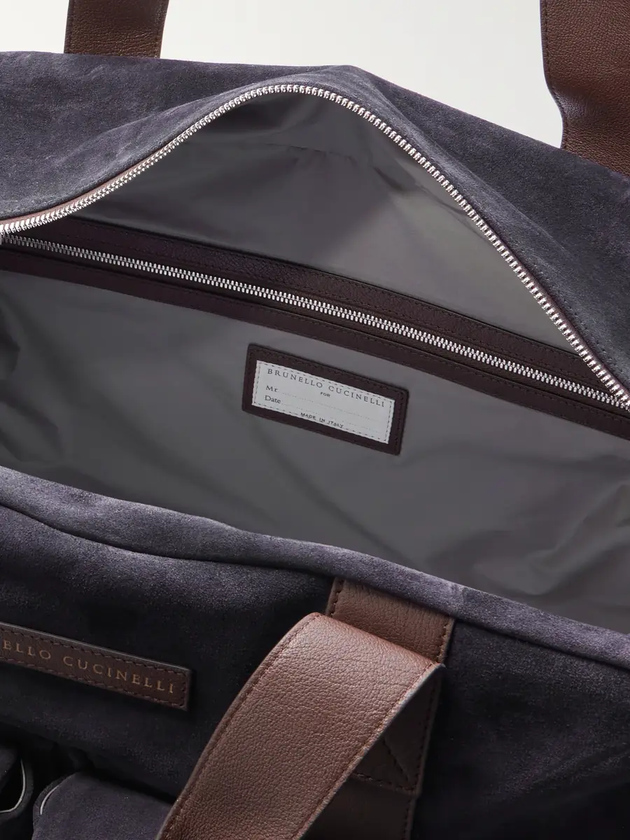 Brunello Cucinelli Leather-Trimmed Suede Weekend Bag - Men | Thumbnail 5