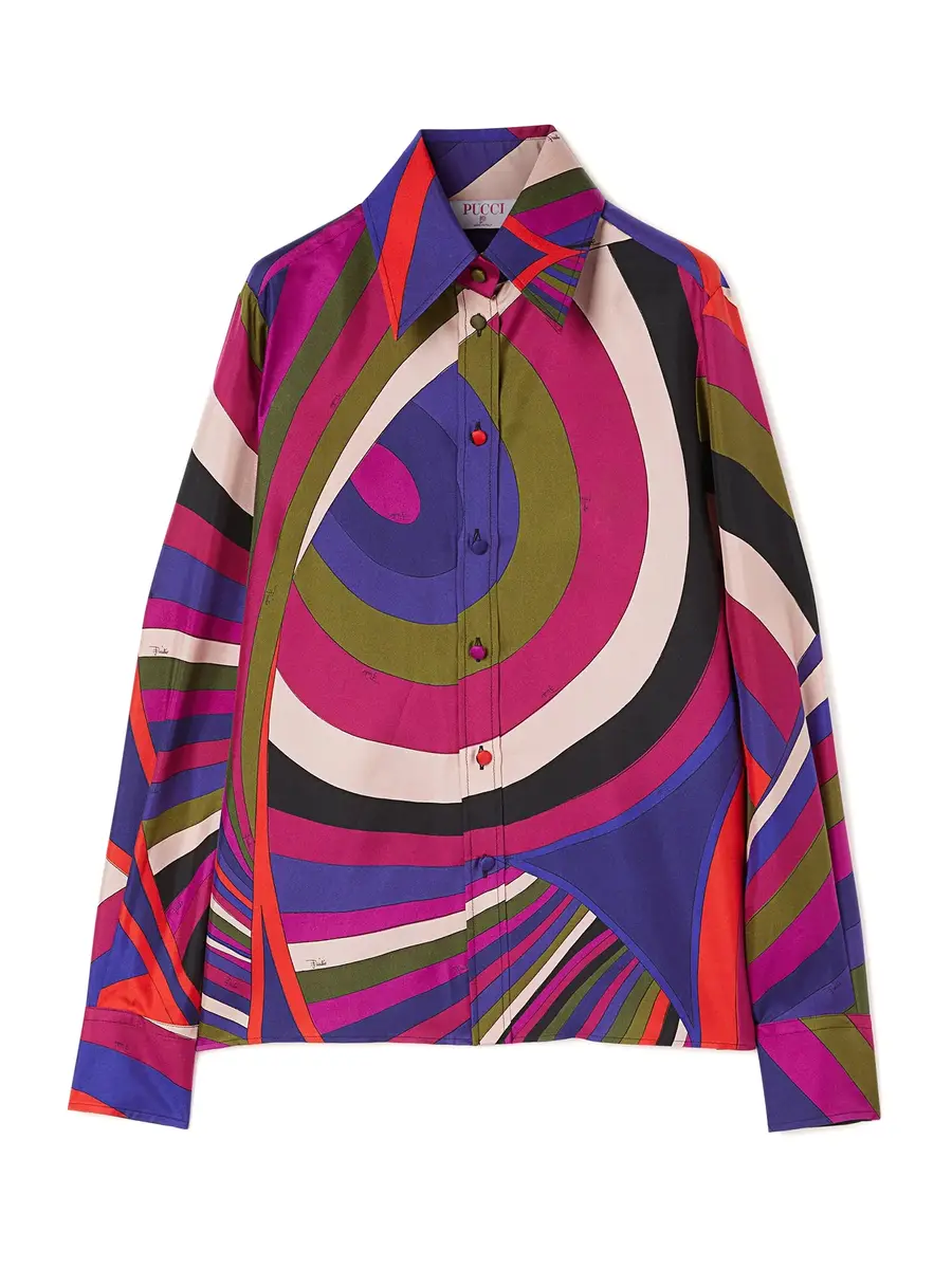 PUCCI Iride-Print Silk Twill Shirt | Image 1 PUCCI Iride-Print Silk Twill Shirt | Image 1