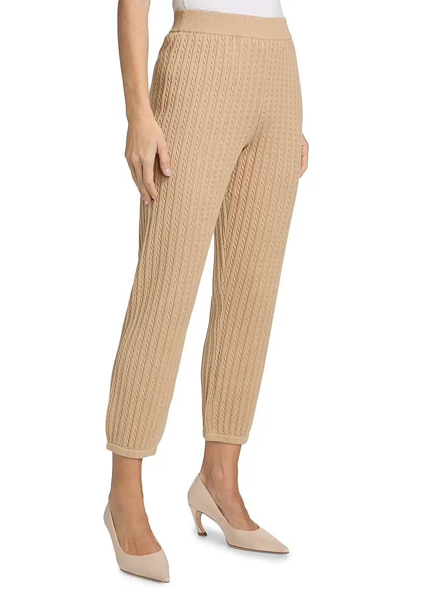 Simkhai Women's Cable-Knit Cotton-Cashmere Crop Joggers | Thumbnail 4 Simkhai Women's Cable-Knit Cotton-Cashmere Crop Joggers | Thumbnail 4