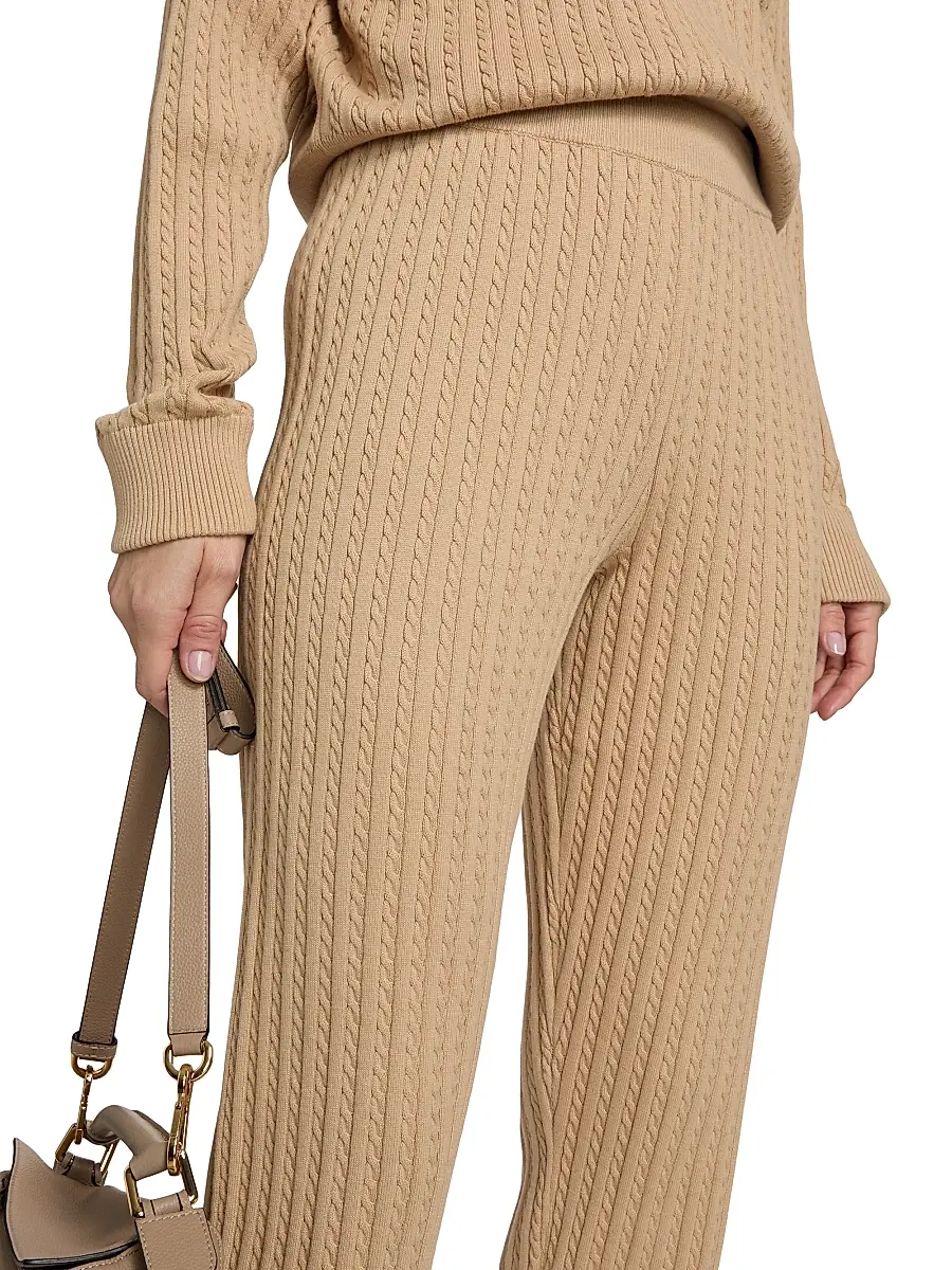 Simkhai Women's Cable-Knit Cotton-Cashmere Crop Joggers | Thumbnail 6 Simkhai Women's Cable-Knit Cotton-Cashmere Crop Joggers | Thumbnail 6