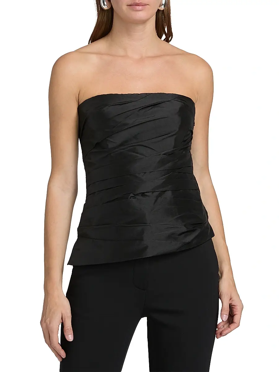Simkhai Women's Emerson Gathered Satin Bustier Top | Thumbnail 3 Simkhai Women's Emerson Gathered Satin Bustier Top | Thumbnail 3