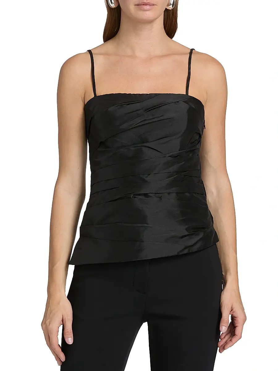 Simkhai Women's Emerson Gathered Satin Bustier Top | Thumbnail 6 Simkhai Women's Emerson Gathered Satin Bustier Top | Thumbnail 6