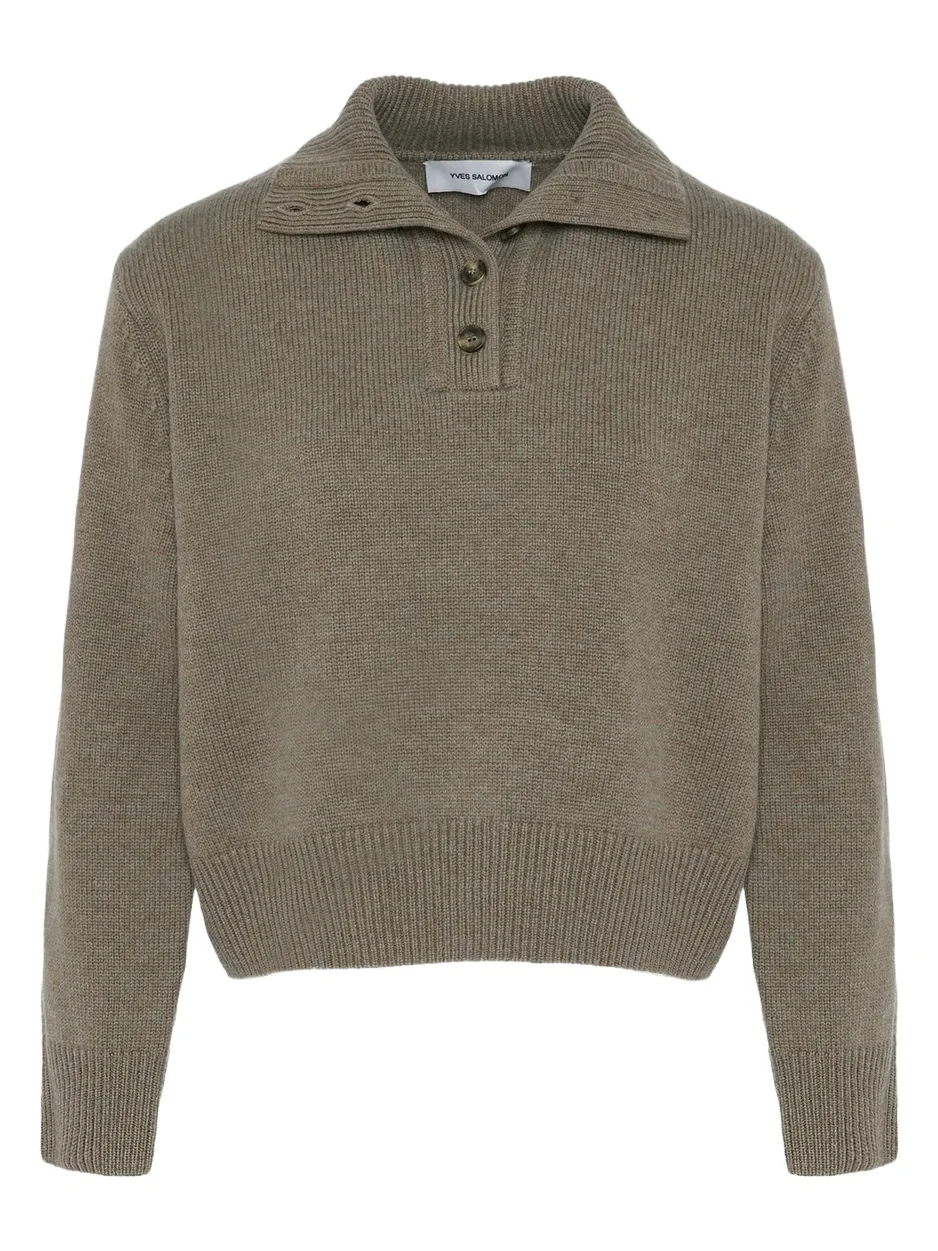 Yves Salomon Women's Wool-Cashmere Stand-Collar Sweater
