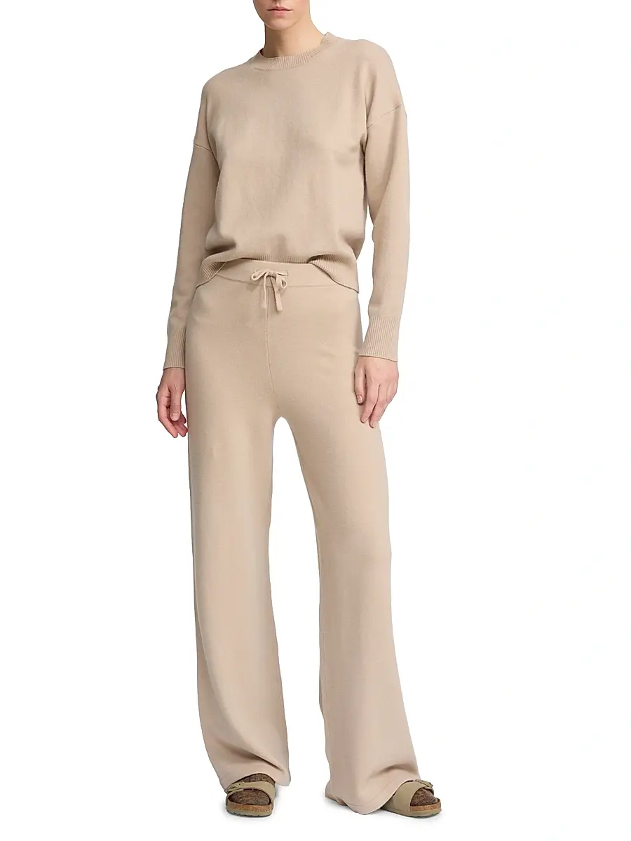 Yves Salomon Women's Wool Drawstring Wide-Leg Pants | Thumbnail 2 Yves Salomon Women's Wool Drawstring Wide-Leg Pants | Thumbnail 2