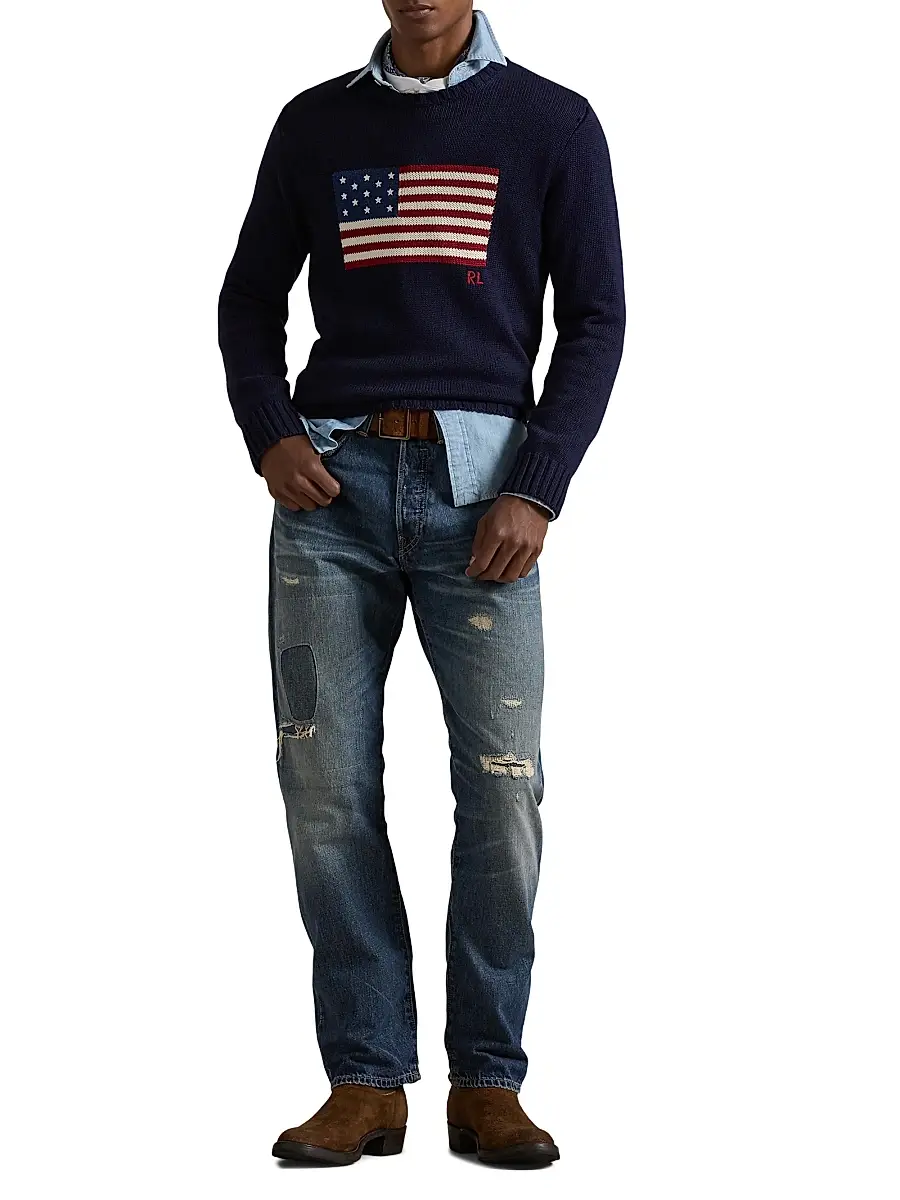 Polo Ralph Lauren Men's The Iconic Flag Cotton Sweater | Thumbnail 2