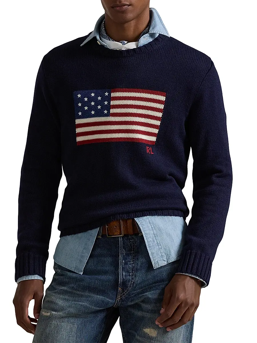 Polo Ralph Lauren Men's The Iconic Flag Cotton Sweater | Thumbnail 3