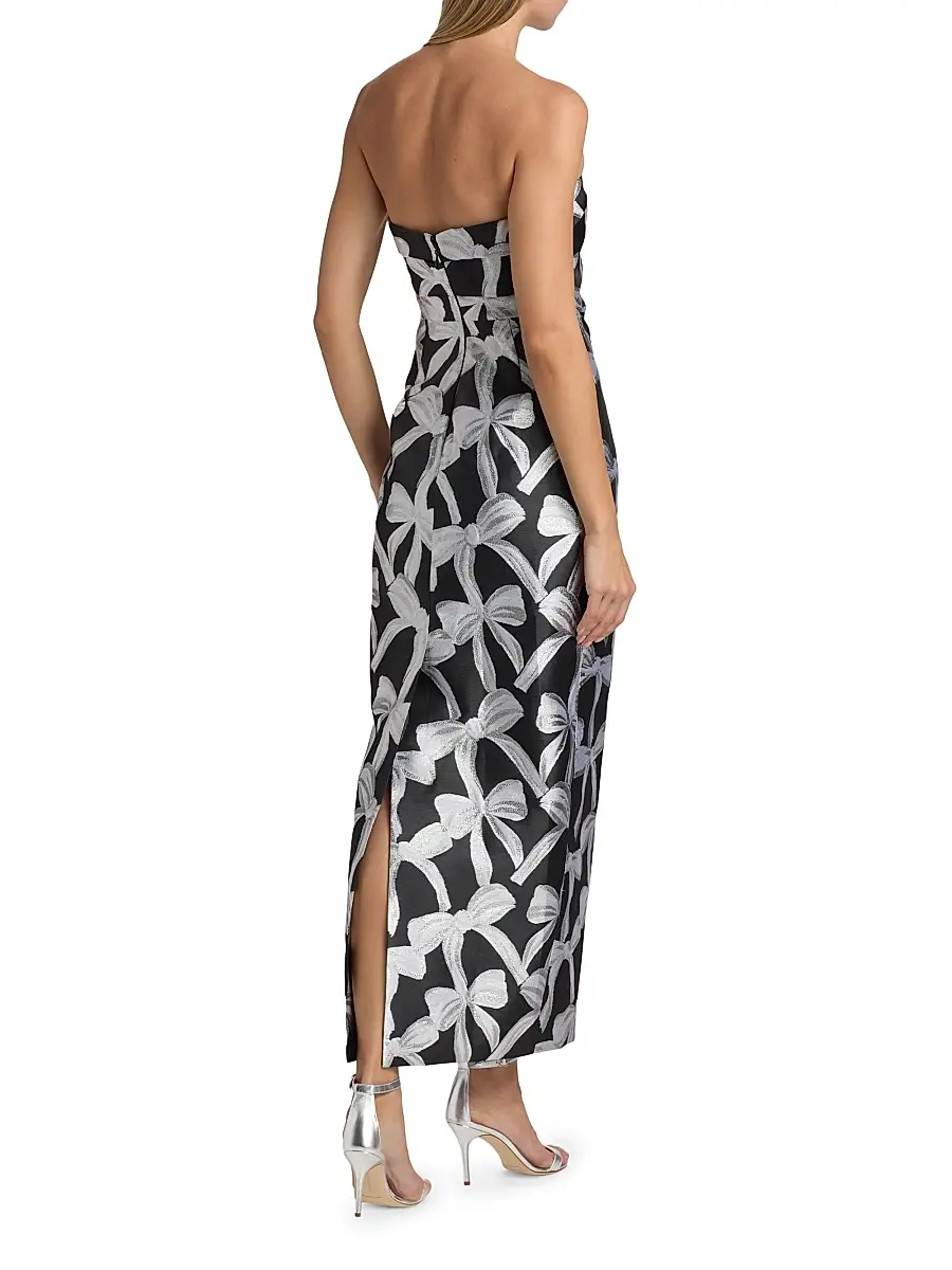 Milly Women's Donna Metallic Ribbon Jacquard Strapless Gown | Thumbnail 5 Milly Women's Donna Metallic Ribbon Jacquard Strapless Gown | Thumbnail 5