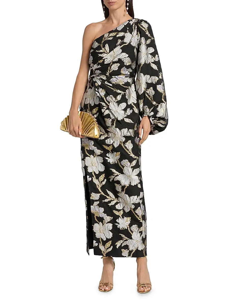Milly Women's Cher Floral Jacquard Maxi Dress | Thumbnail 3 Milly Women's Cher Floral Jacquard Maxi Dress | Thumbnail 3