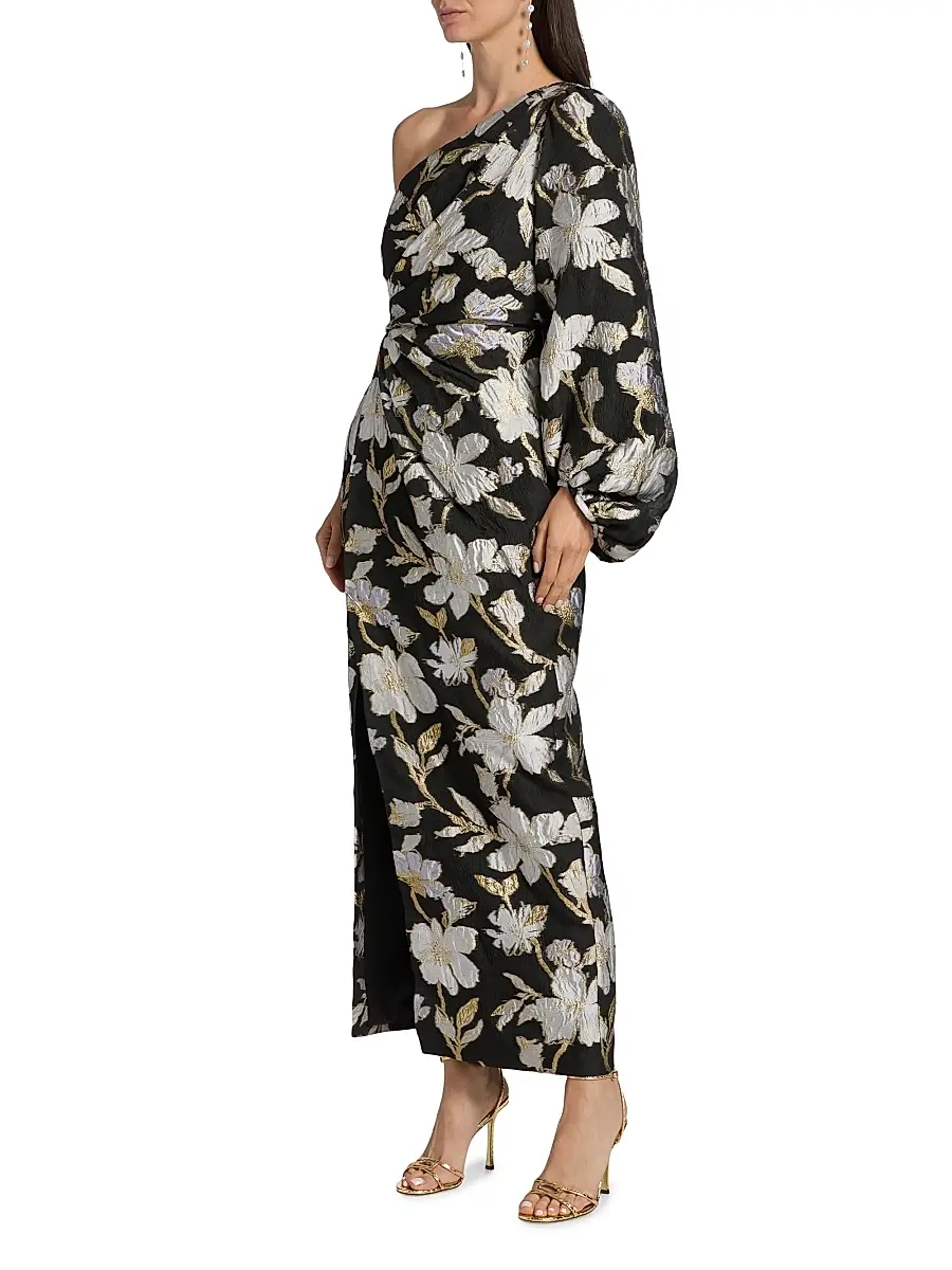 Milly Women's Cher Floral Jacquard Maxi Dress | Thumbnail 4 Milly Women's Cher Floral Jacquard Maxi Dress | Thumbnail 4