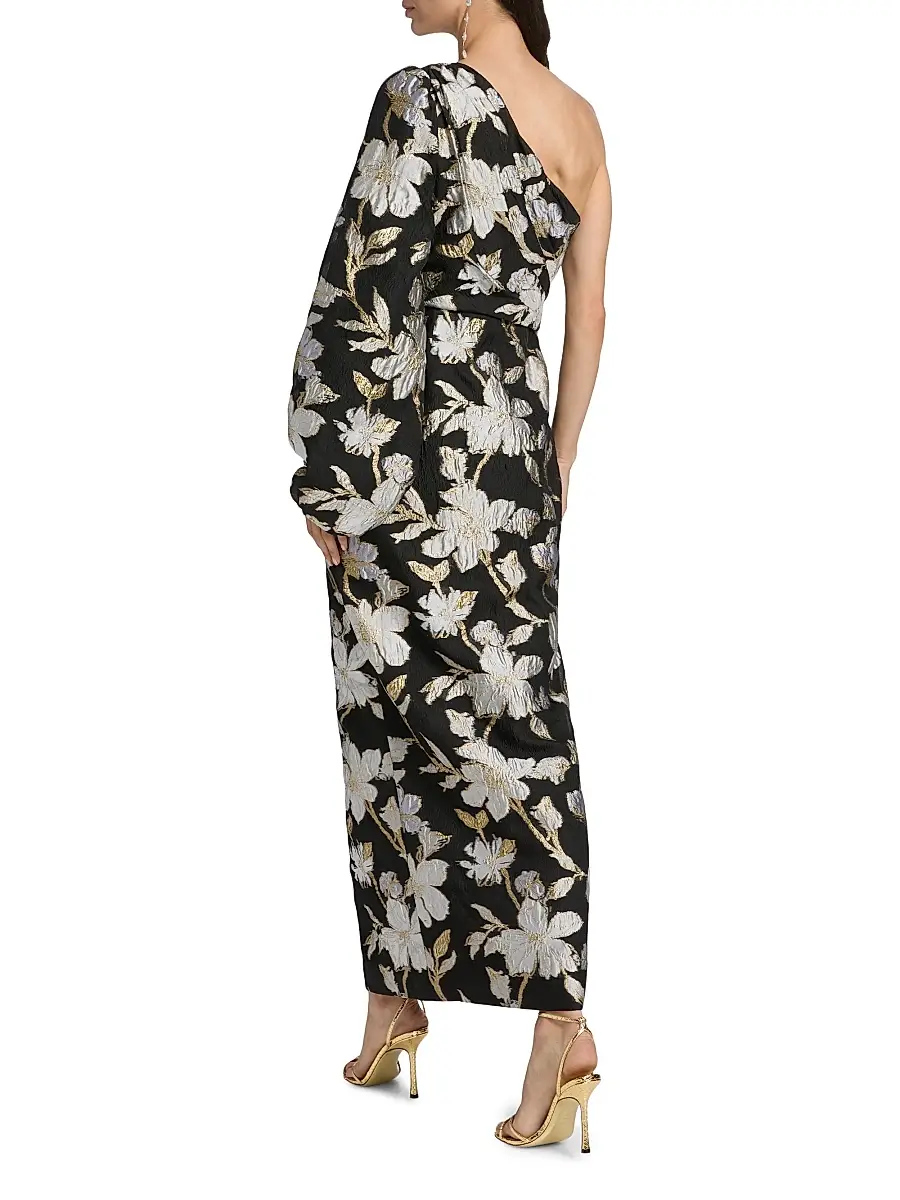 Milly Women's Cher Floral Jacquard Maxi Dress | Thumbnail 5 Milly Women's Cher Floral Jacquard Maxi Dress | Thumbnail 5