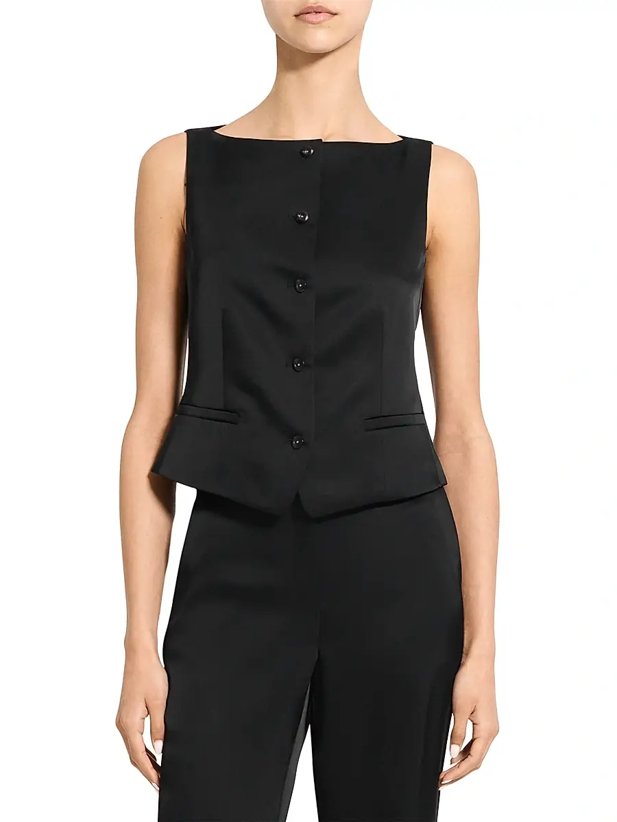 Theory Women's Satin Boatneck Vest | Thumbnail 3 Theory Women's Satin Boatneck Vest | Thumbnail 3