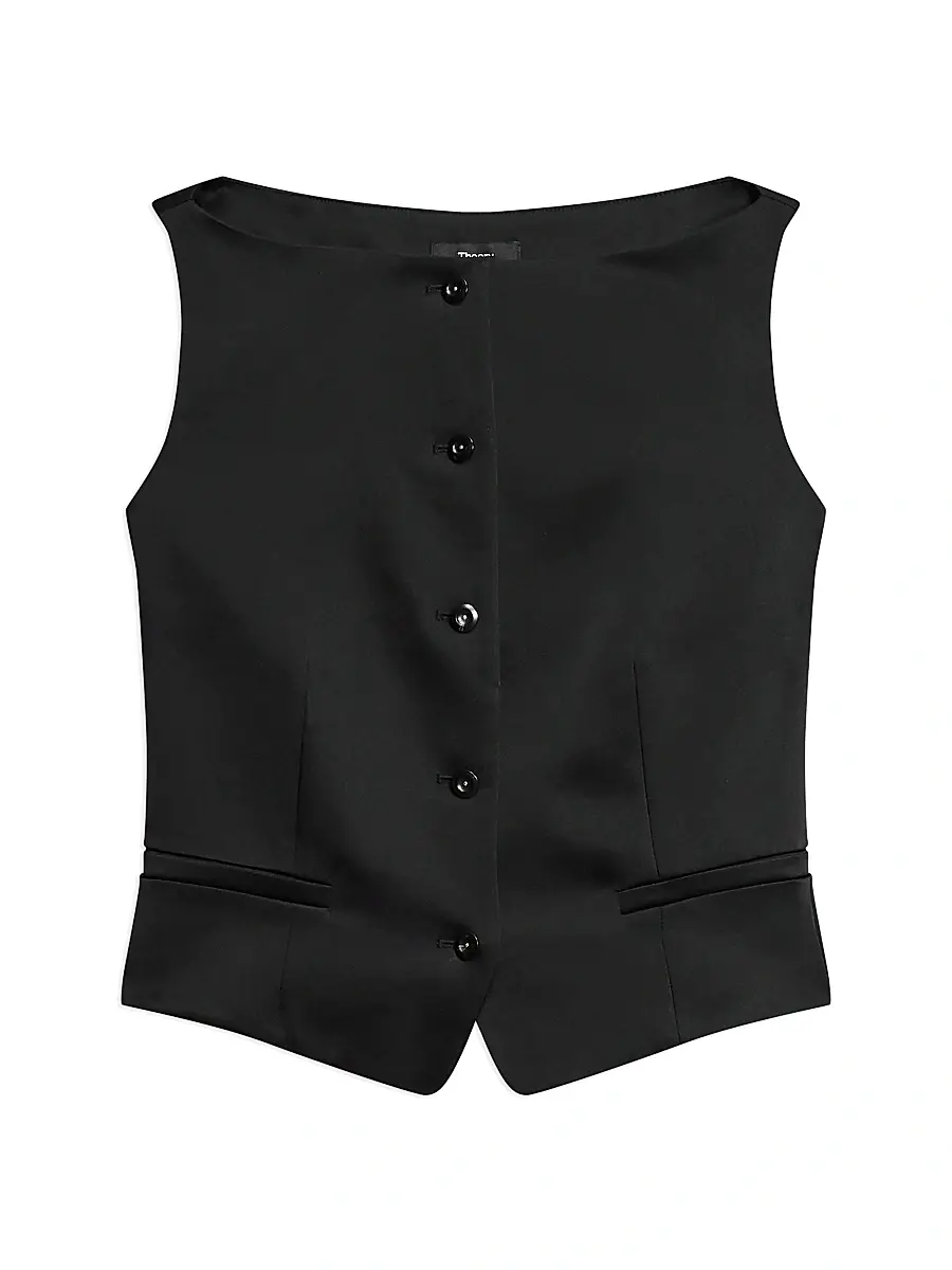 Theory Women's Satin Boatneck Vest