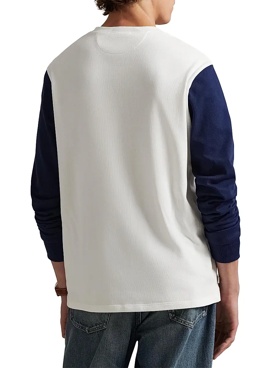 Polo Ralph Lauren Men's New York Yankees Henley Shirt - Deckwash White Newport Navy | Thumbnail 4 Polo Ralph Lauren Men's New York Yankees Henley Shirt - Deckwash White Newport Navy | Thumbnail 4