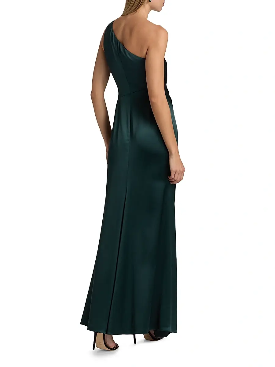 Milly Women's Whitney Asymmetric Hammered Satin Dress | Thumbnail 5 Milly Women's Whitney Asymmetric Hammered Satin Dress | Thumbnail 5