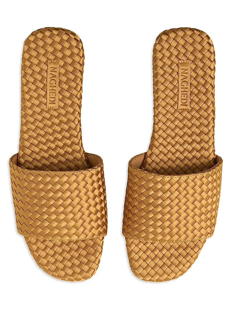 Naghedi Women's St. Barths Satin Slide Sandals - Ore | Thumbnail 2 Naghedi Women's St. Barths Satin Slide Sandals - Ore | Thumbnail 2