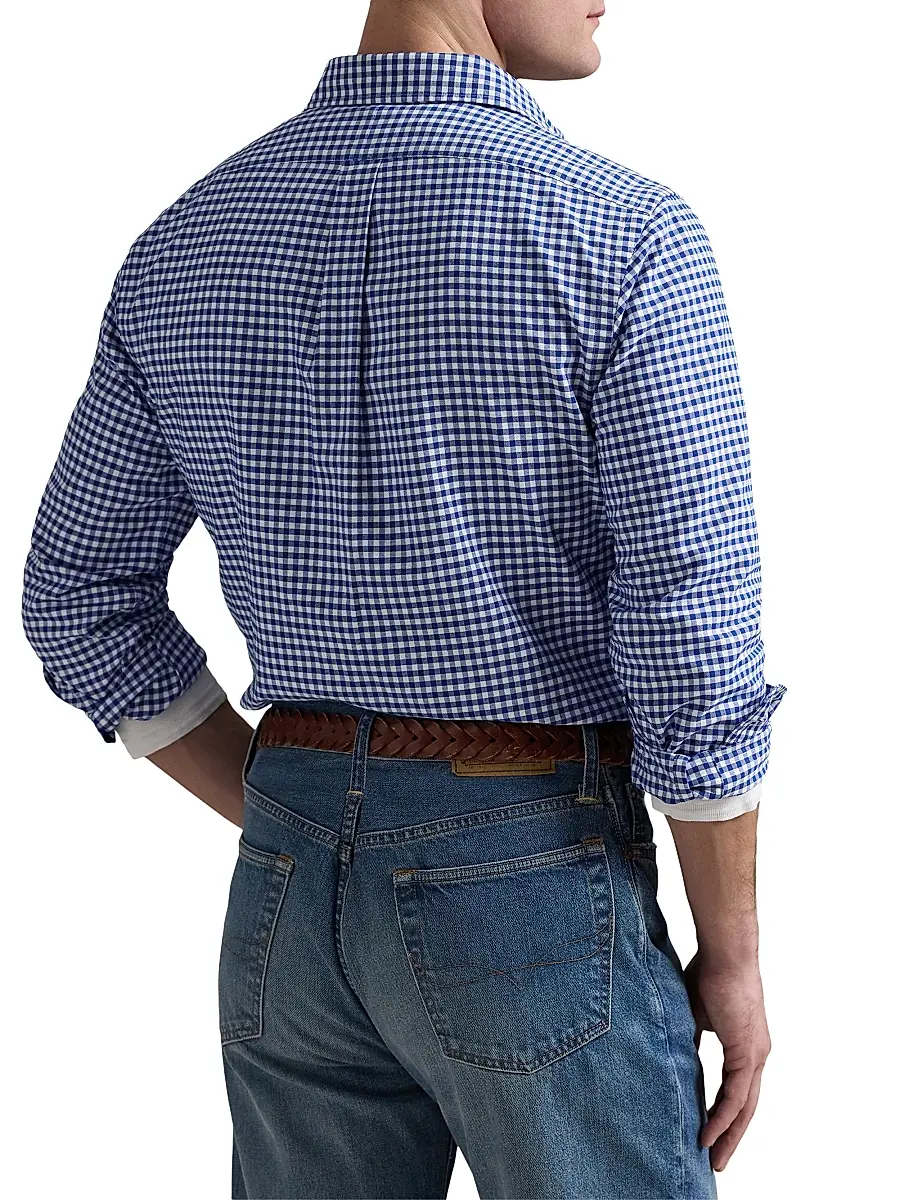 Polo Ralph Lauren Men's Custom-Fit Gingham Cotton Oxford Shirt | Thumbnail 4