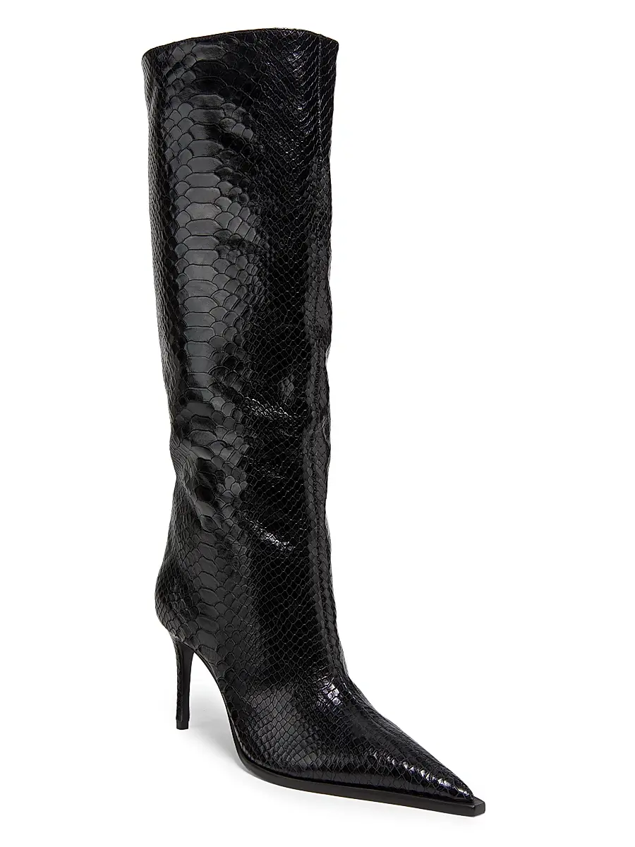 Schutz Women's Mary Up 80MM Snake-Embossed Leather Boots | Thumbnail 2 Schutz Women's Mary Up 80MM Snake-Embossed Leather Boots | Thumbnail 2