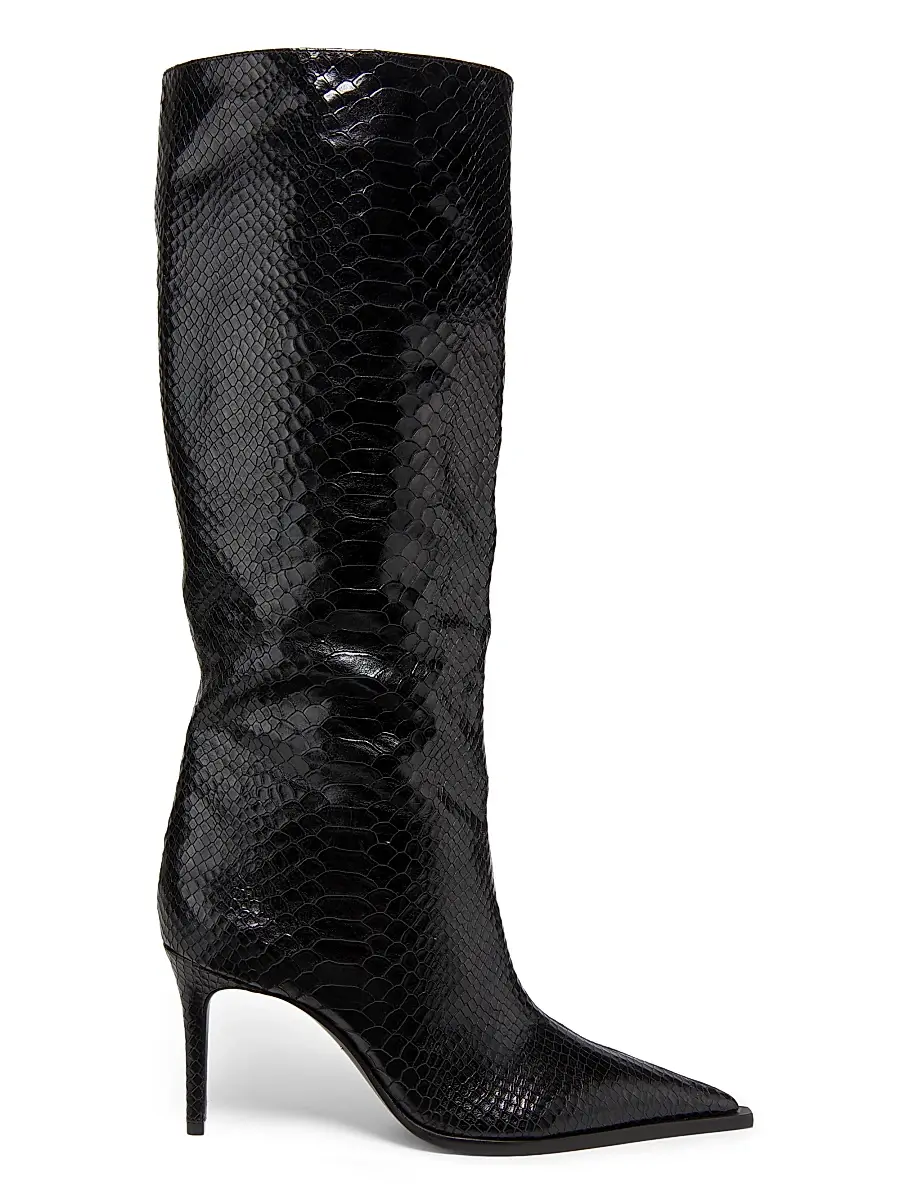 Women's Mary Up 80MM Snake-Embossed Leather Boots Women's Mary Up 80MM Snake-Embossed Leather Boots