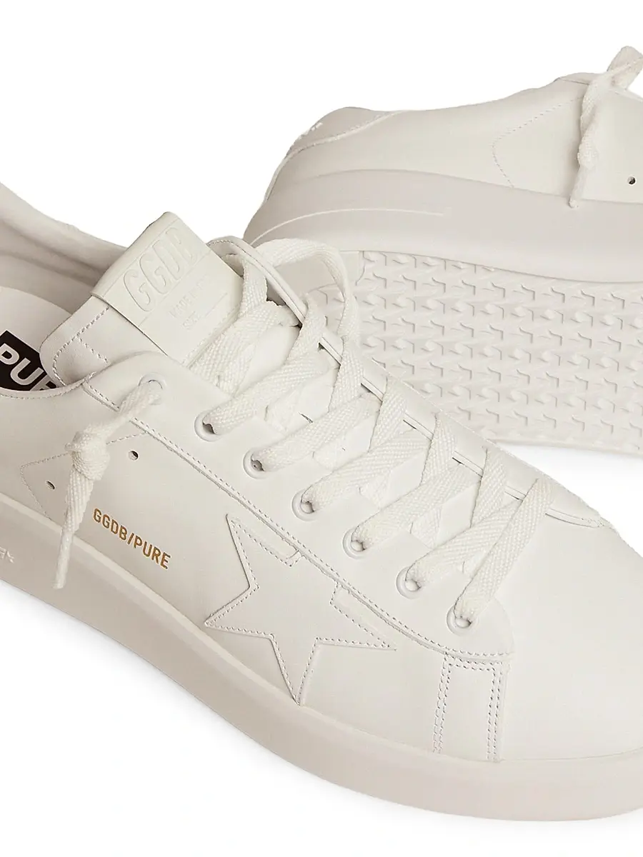 Golden Goose Men's Pure Star Leather Low-Top Sneakers | Thumbnail 4