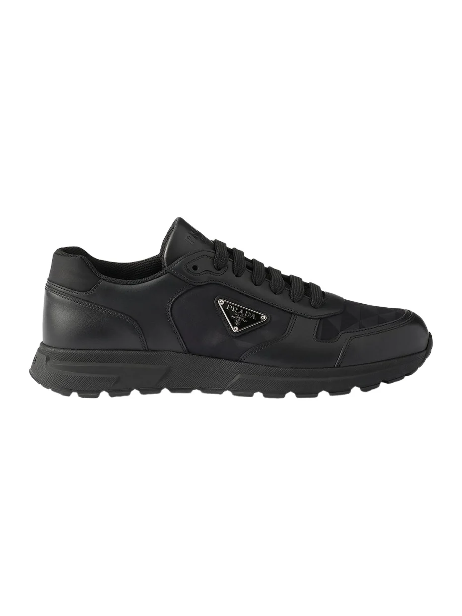 Men's Prax 2.0 Re-Nylon and Leather Sneakers - Black
