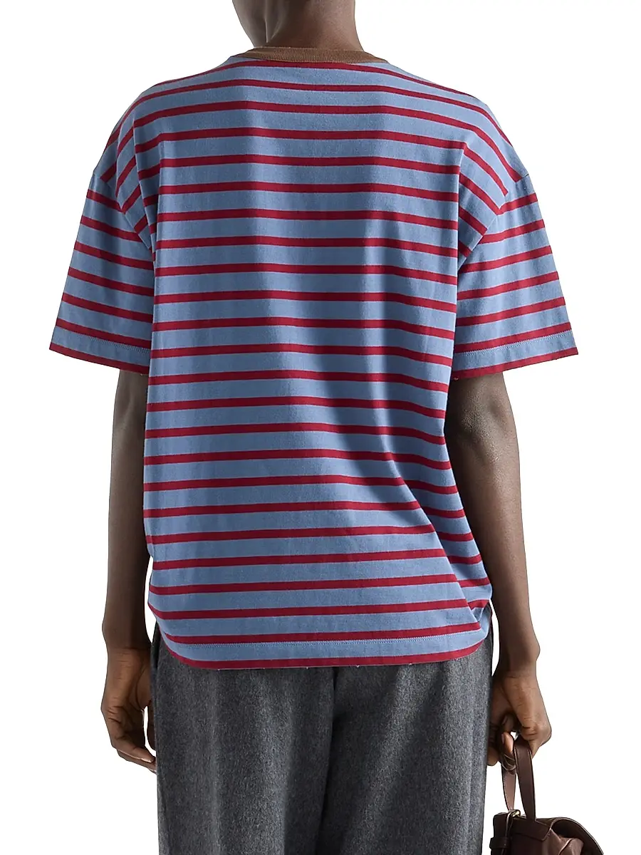 Prada Women's Oversized Striped Jersey T-Shirt | Thumbnail 3