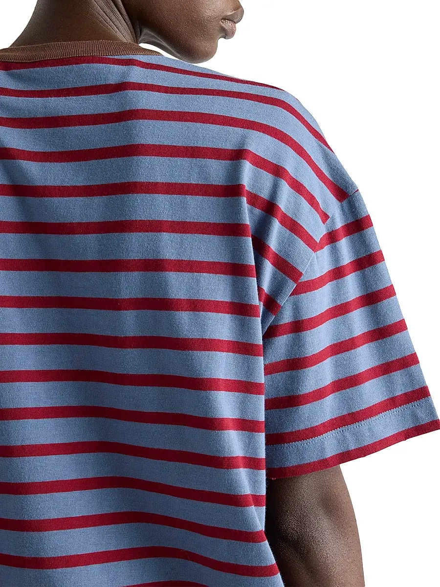 Prada Women's Oversized Striped Jersey T-Shirt | Thumbnail 4