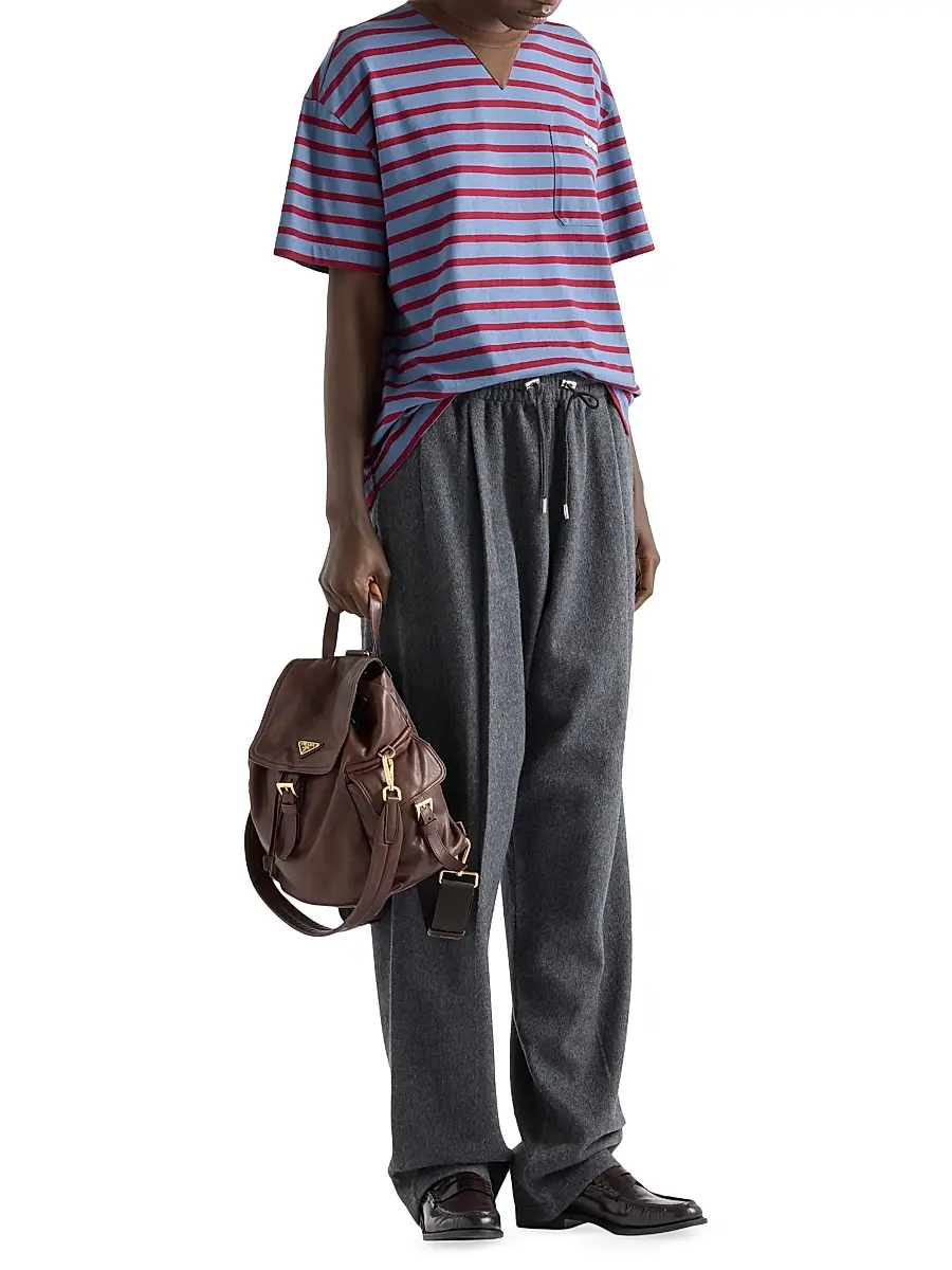Prada Women's Oversized Striped Jersey T-Shirt | Thumbnail 6