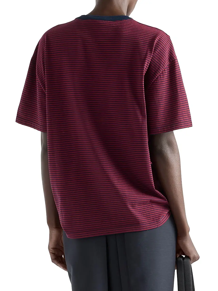 Prada Women's Oversized Striped Jersey T-Shirt | Thumbnail 4 Prada Women's Oversized Striped Jersey T-Shirt | Thumbnail 4
