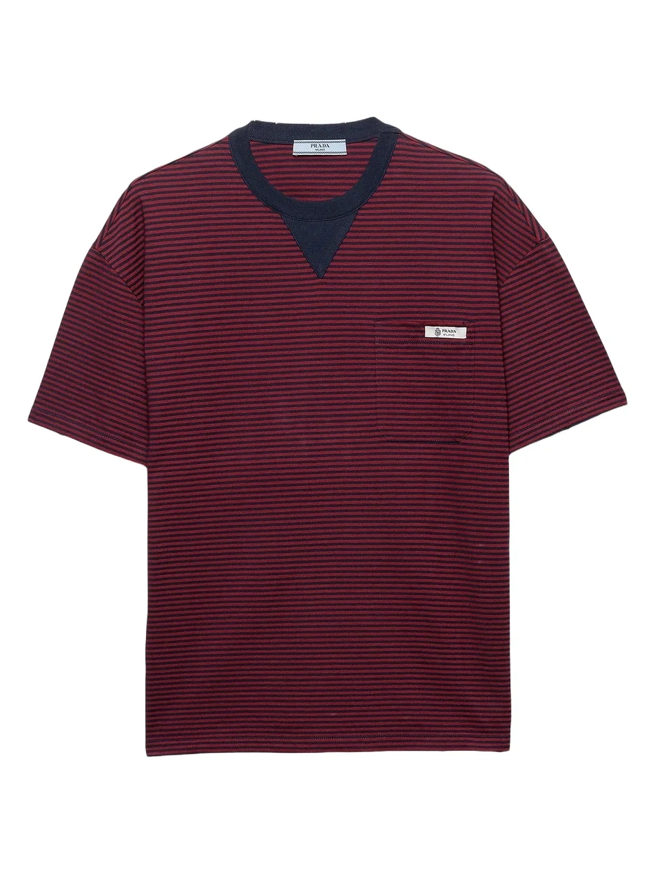 Prada Women's Oversized Striped Jersey T-Shirt