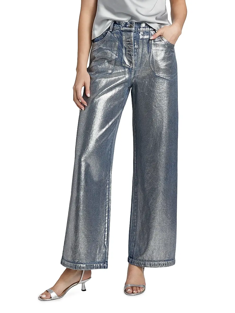 Significant Other Women's Sabrina Silver Foil Jeans | Thumbnail 3