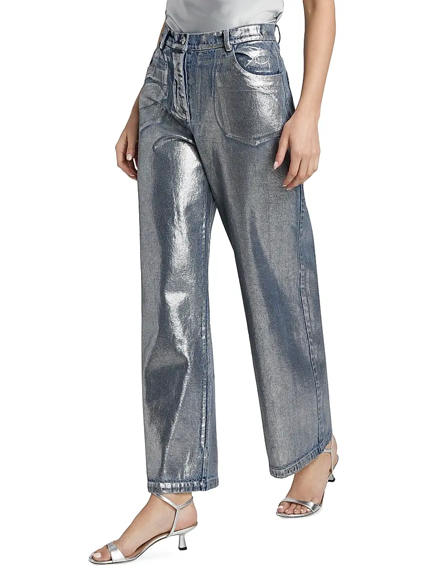 Significant Other Women's Sabrina Silver Foil Jeans | Thumbnail 4