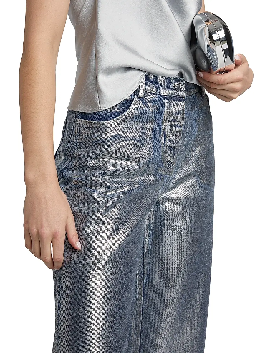 Significant Other Women's Sabrina Silver Foil Jeans | Thumbnail 6