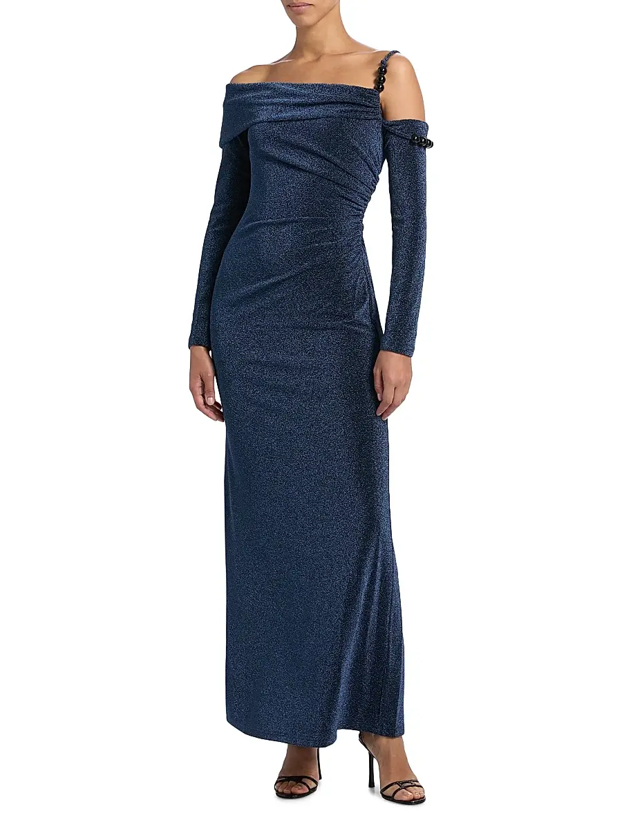 Significant Other Women's Gia Off-The-Shoulder Metallic Gown | Thumbnail 2 Significant Other Women's Gia Off-The-Shoulder Metallic Gown | Thumbnail 2