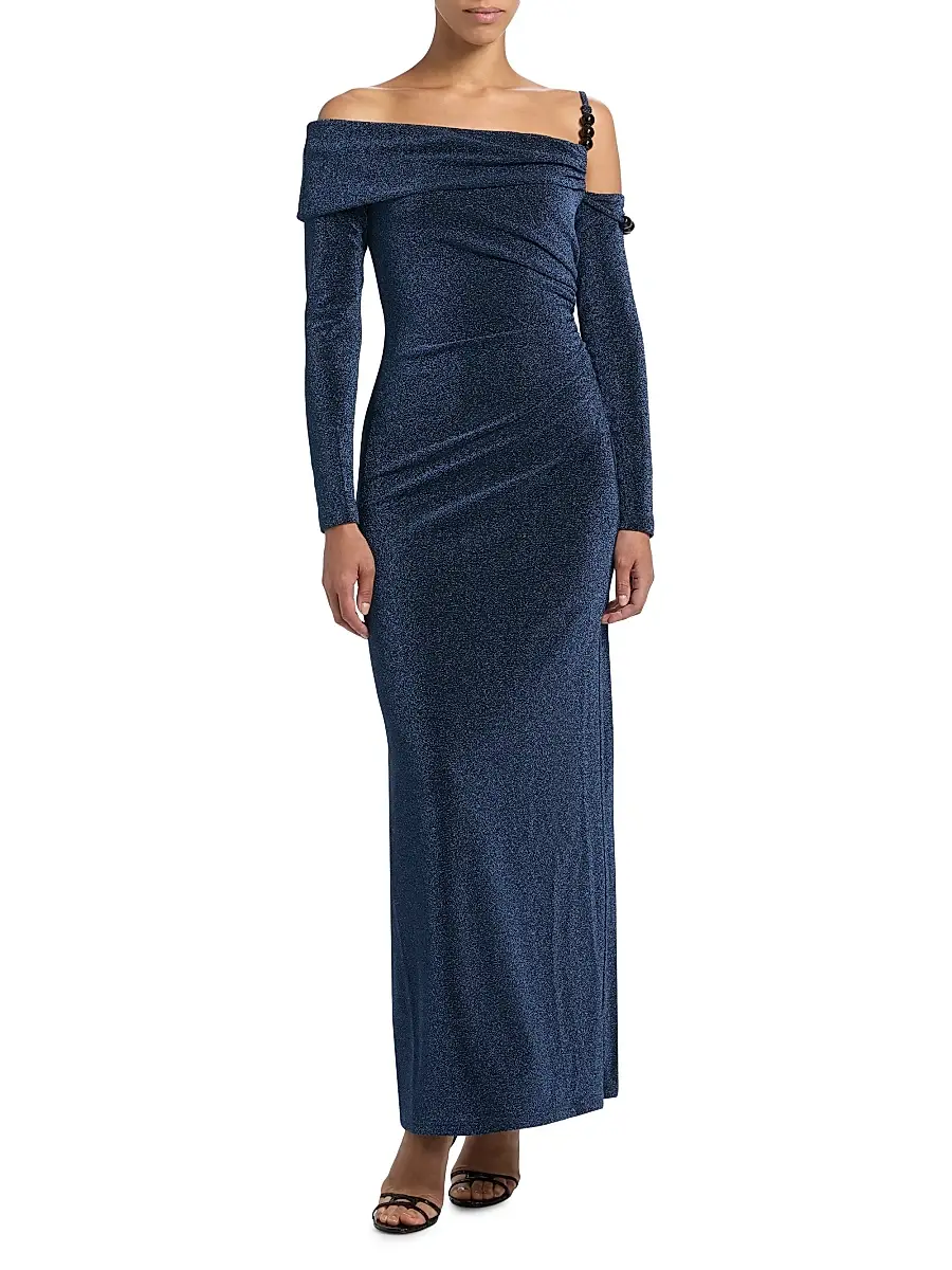 Significant Other Women's Gia Off-The-Shoulder Metallic Gown | Thumbnail 3 Significant Other Women's Gia Off-The-Shoulder Metallic Gown | Thumbnail 3