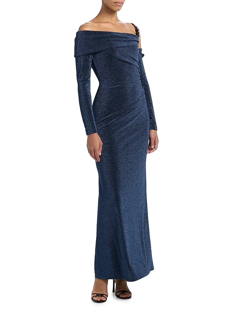 Significant Other Women's Gia Off-The-Shoulder Metallic Gown | Thumbnail 4 Significant Other Women's Gia Off-The-Shoulder Metallic Gown | Thumbnail 4