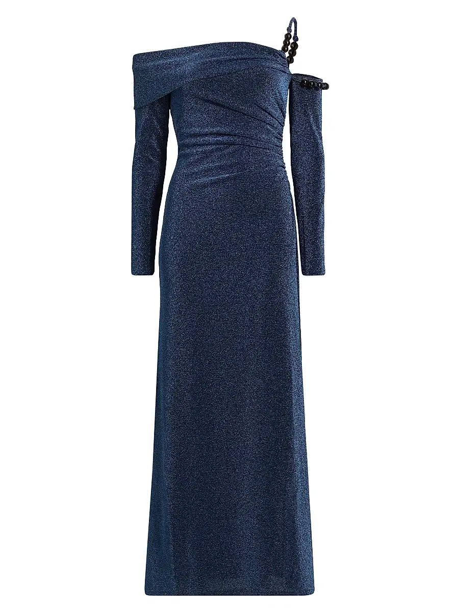 Significant Other Women's Gia Off-The-Shoulder Metallic Gown